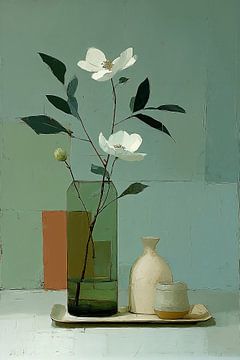 Minimalismus in Creme und Grün Nr. 3 von Studio BB