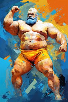 Sterke man schilderen van BEARpictureart