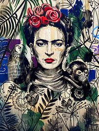 Portrait vibrant d'une femme de la jungle : Frida sur Julian Cross
