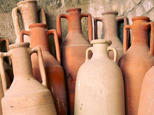 Ancient pitchers in Pompeii