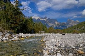 Theth, Albania. a traditional mountain village in beautiful surroundings