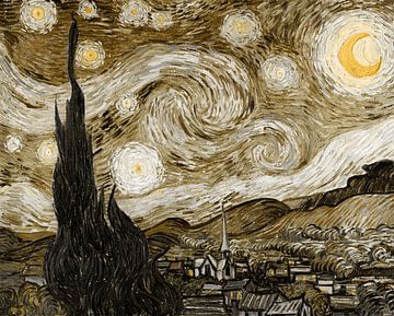 Sterrennacht Vincent van Gogh in modern jasje nr. 1 van Kjubik