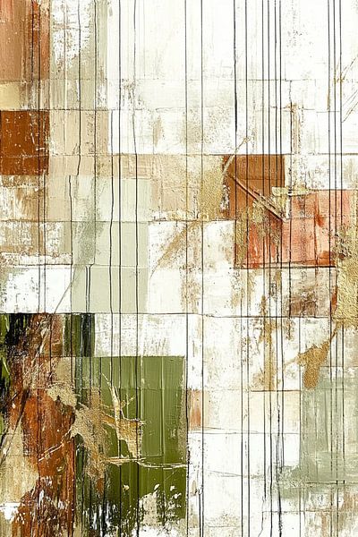 Stille Struktur - abstrakt in Japanischen Farben von Marijke Trienekens