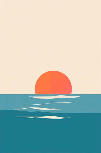 Zonsondergang boven zee