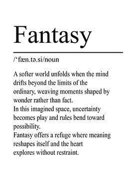 Fantasy Definition - White by WordsThatInspire