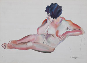Robert Hallowell – Nackte Frau im Liegen, 1926