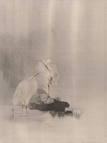 Watanabe Seitei - Reiger aan de waterkant (1887)