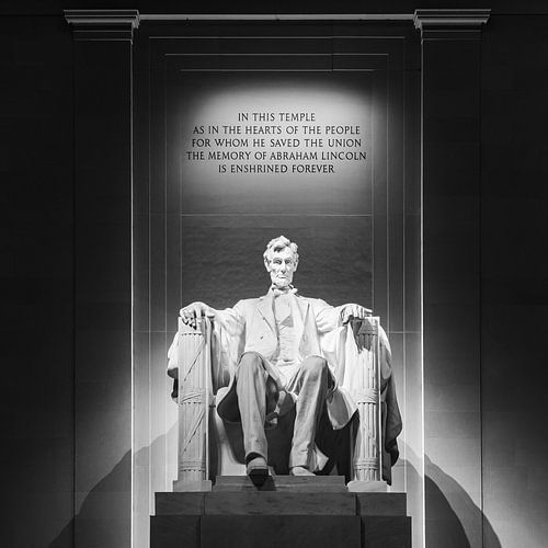 Lincoln Memorial, Washington D.C in Zwart-Wit