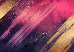 Goldener Glanz | Lebhaftes Rot Violett Abstrakt