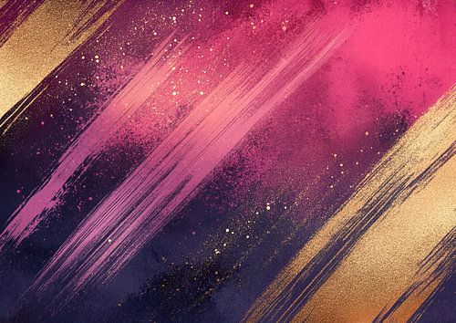 Golden Glow | Vibrant Red Purple Abstract