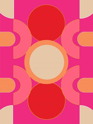 Abstract 01 | A work that brings summer into your home through its cheerful colours of red, pink and orange