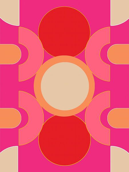 Abstract 01 | A work that brings summer into your home through its cheerful colours of red, pink and orange by Wil Vervenne
