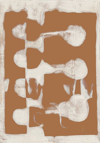 Abstracte organische vormen in terracotta en wit nr. 1