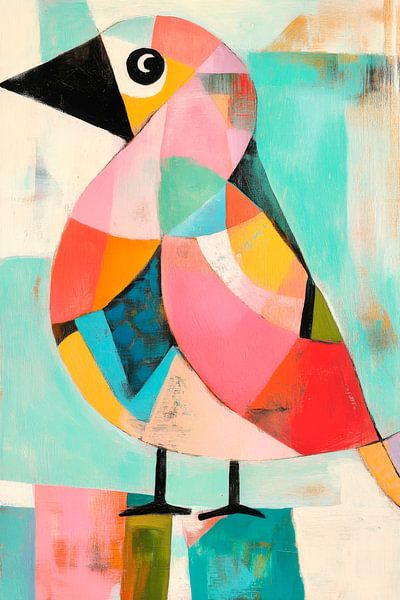 Colourful bird in geometric shapes by Poster Art Shop