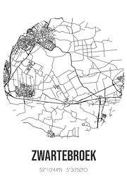 Zwartebroek (Gelderland) | Landkaart | Zwart-wit van Stad & Wand