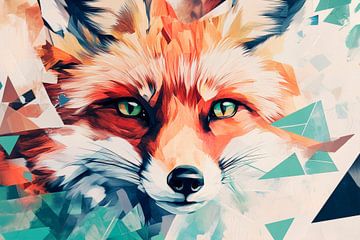 Fox in a frenzy of colour - Creative energy by Poster Art Shop