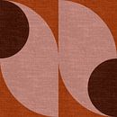 Modern abstract retro  geometric shapes in earthy tints: brown, pink terracotta by Dina Dankers thumbnail