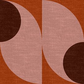 Moderne abstracte retro geometrische vormen in aardetinten: bruin, roze terracotta van Dina Dankers