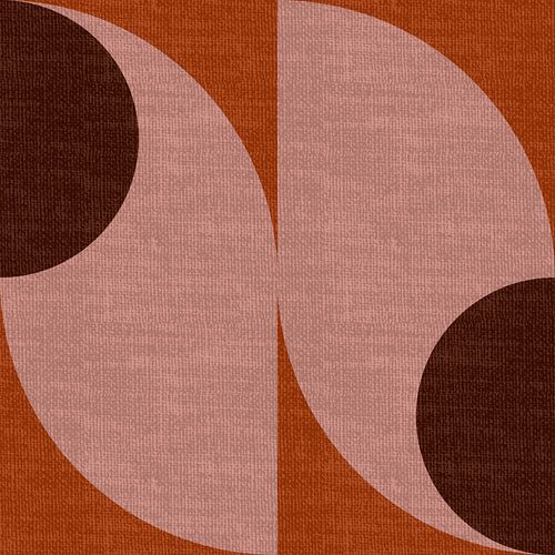 Moderne abstracte retro geometrische vormen in aardetinten: bruin, roze terracotta