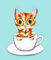 Striped coffee cat
