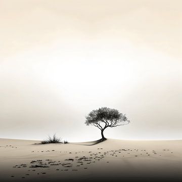 Silent Splendour: Ein Baum in den Dünen von Karina Brouwer