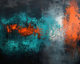 Orange-Türkis | Türkis-Kontrast von ARTEO Gemälde