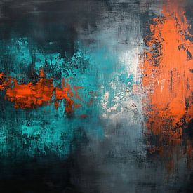 Orange-Türkis | Türkis-Kontrast von ARTEO Gemälde