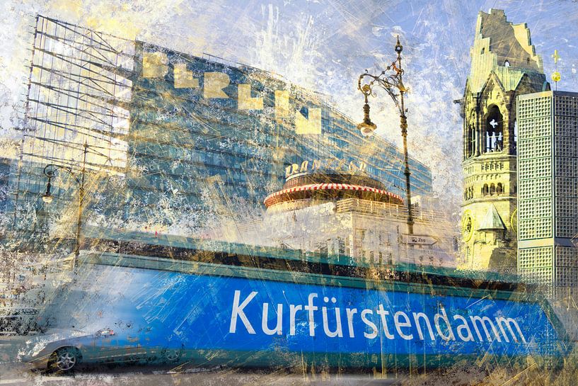 City-Art BERLIN Kurfürstendamm Collage by Melanie Viola