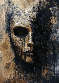 Golden Face | Split Face by ARTEO Paintings