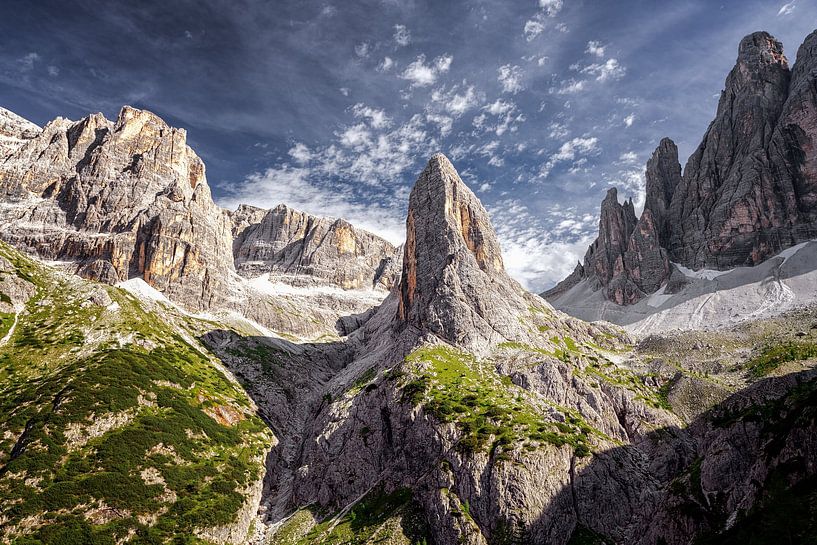 Majestic Mountain Peaks and Sky by Heiko Meier