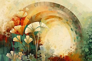 Zonsondergang en bloemen, een magisch moment van Gabriela Rubtov