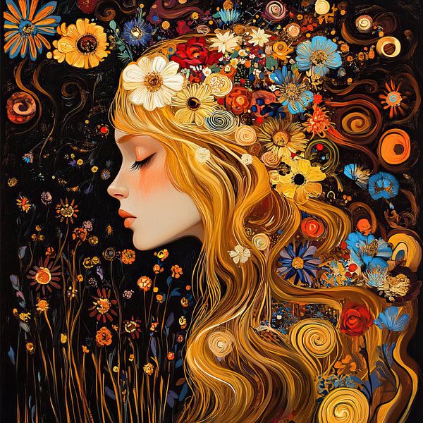 Visage floral par Peintures accrocheuses