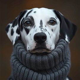 Dalmatier gekleed voor de winter van Ton Kuijpers