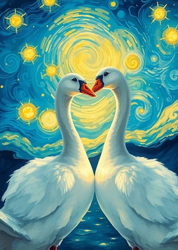 Romantische Gans Sterrennacht