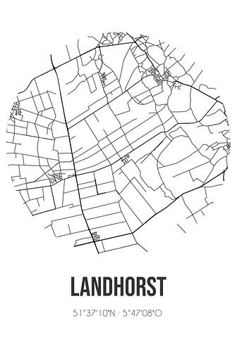 Landhorst (Noord-Brabant) | Landkaart | Zwart-wit
