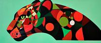 Creatieve panterkop in felle kleuren van Poster Art Shop thumbnail