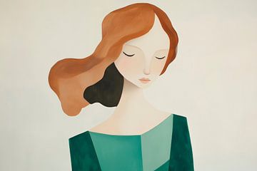 Woman with flowing hair - Gentle elegance by Poster Art Shop