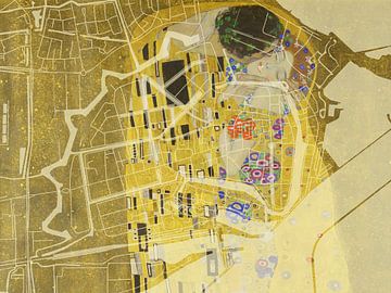 Map of Enkhuizen with the Kiss by Gustav Klimt by Map Art Studio