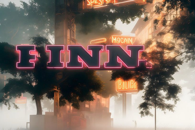Nameplate Neon Finn by Lonely Art