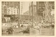 Vieux carte postale Leuvehaven Rotterdam par Frans Blok Aperçu