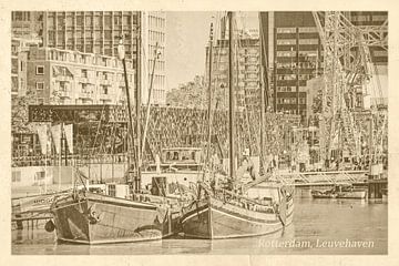 Vieux carte postale Leuvehaven Rotterdam
