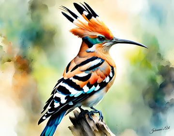 Prachtige vogels van de wereld - Hop vogel van Johanna's Art