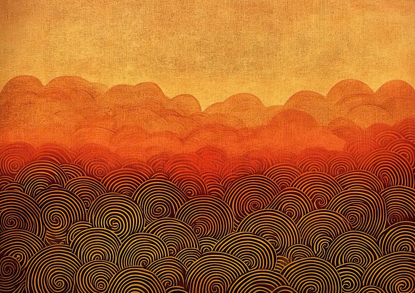 Orange Circles by Modern Collection