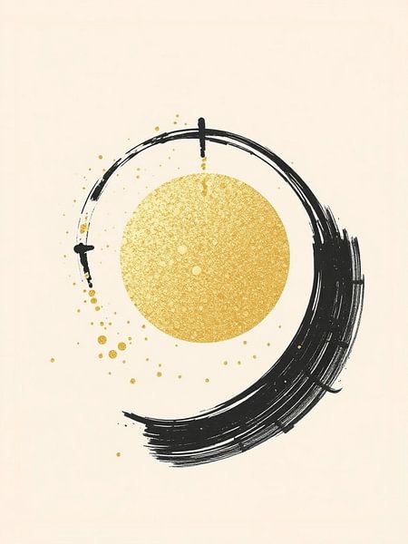 Gold with black japandi by On Your Wall