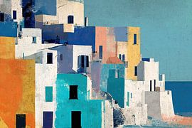 Houses by the sea by Vlindertuin-Art