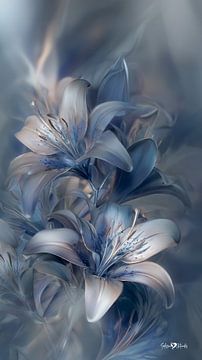 Blume in Blau von Gelissen Artworks