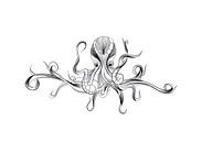 Poster octopus - zwart wit van Studio Tosca thumbnail