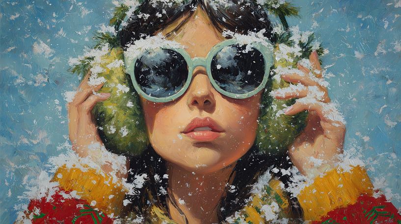 Ohrenschützer Frau | Mint Brille Ohrenschützer von ARTEO Gemälde