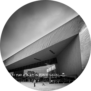 Rotterdam Centraal Station (zwart-wit) van Prachtig Rotterdam