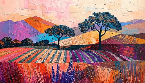 Modern Abstract schilderij. Serie: Landschap in structuren - 18